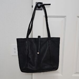Lodis Gardena Danya Slouch Large Black Leather Tote Bag Carry-All